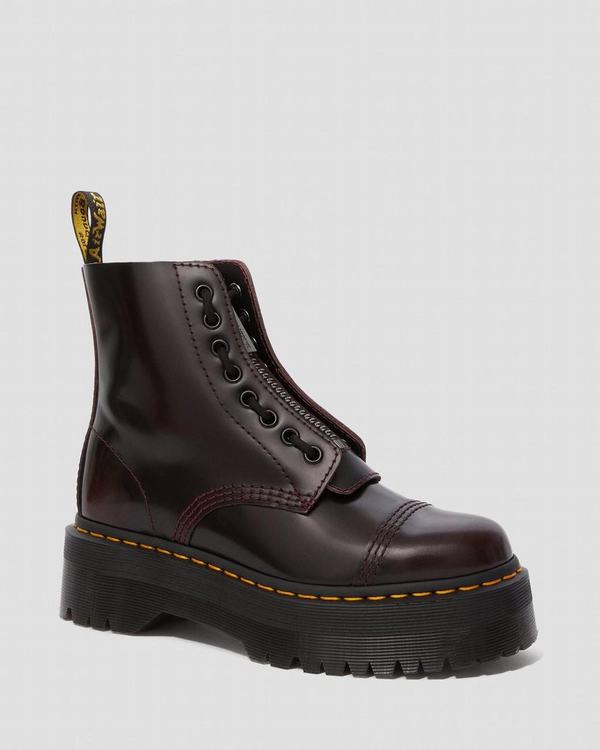 Dr Martens Dámské Boty Na Platformě Sinclair Arcadia Červené, CZ-619457